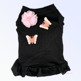 Chiffon & Butterflies (Color: Black, size: X Small)