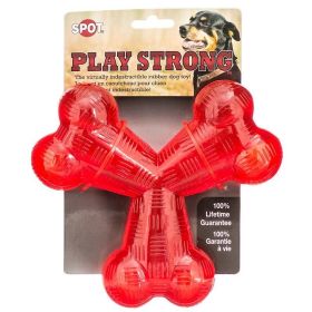 Spot Play Strong Rubber Trident Dog Toy (Color: Red, size: 6" Diameter)