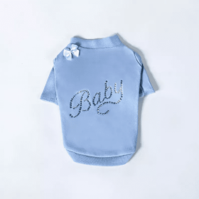 Baby Tee (Color: Blue, size: XS)