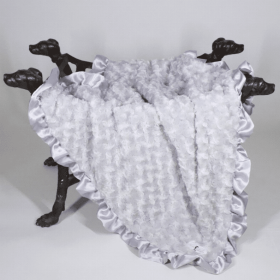 Ruffle Baby Dog Blanket (Color: Silver, size: small)