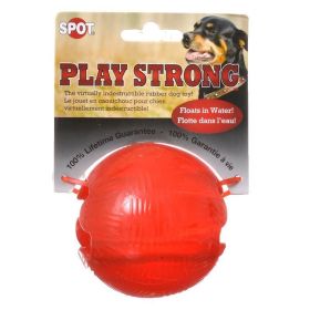 Spot Play Strong Rubber Ball Dog Toy (Color: Red, size: 3.25" Diameter)