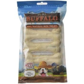 Loving Pets Pure Buffalo Dog Treats - Pressed Bully Bone (Count: 4, size: 4" bones)