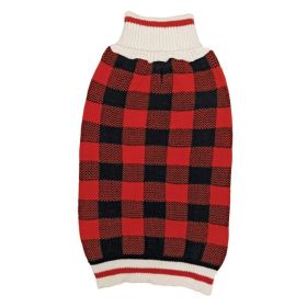 Fashion Pet Plaid Dog Sweater (Color: Red, size: medium)