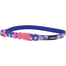 Li'L Pals Reflective Collar (Color: Flowers with Dots, size: 6-8"L x 3/8"W)