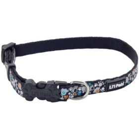 Li'L Pals Reflective Collar (Color: Teal and Orange Paws, size: 8-12"L x 3/8"W)