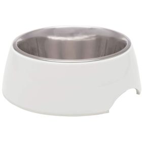 Loving Pets Ice White Retro Bowl  - (Color: White, size: medium)