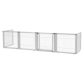 Richell Convertible Elite 6 Panel Pet Gate (Color: Origami White, size: 6 Panel)