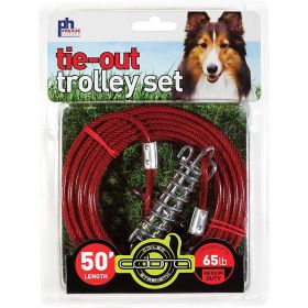 Prevue Pet Products 50 Foot Tie-out Cable Trolley Set (size: 50' - Cable Trolley Set)